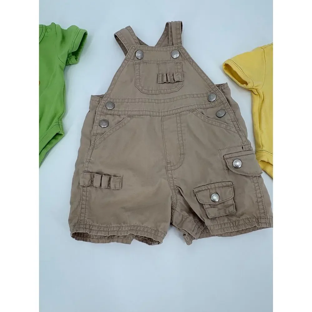 Baby Boy 3-Piece Outfit Bundle Newborn 3M Geranimals Fish Octopus Cargo Overalls